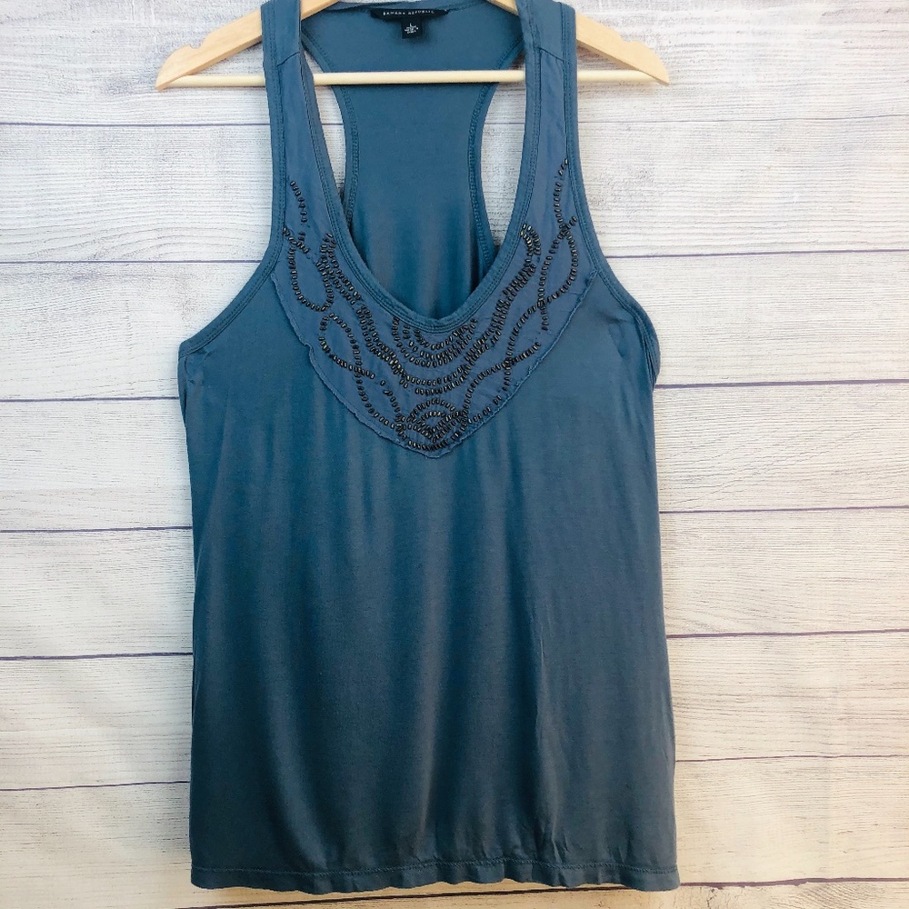 Banana Republic Blue Racerback Tank Top Size Large - Picture 1 of 6